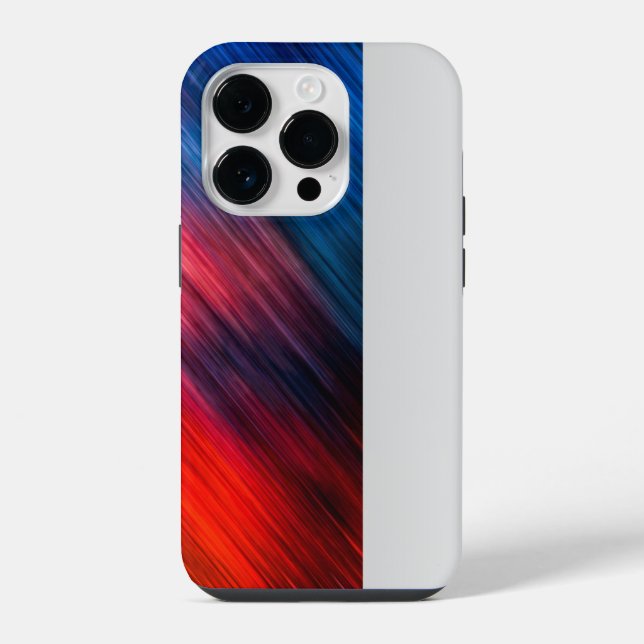 Coque iPhone Rouge bleu Abstrait (Verso)