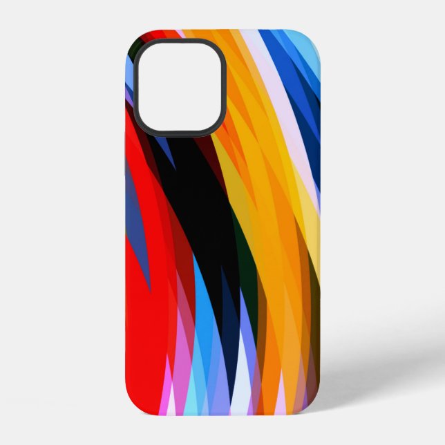 Coque iPhone Rouge bleu jaune noir (Verso)