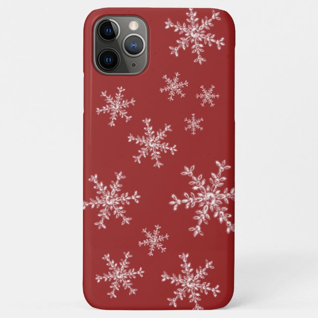Coque iphone rouge Crystal Snowflakes (Dos)