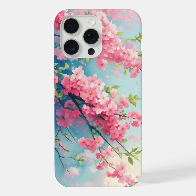 Coque iPhone Rouge de Sakura du Printemps (Verso)