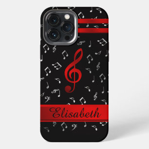 Etui iPhone 13 Pro Max rouge et noir, notes de musique silber Otter Box O