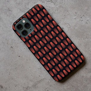 Coque iPhone 16 Pro Max Rouge foncé Acier inoxydable industriel Faux Noir
