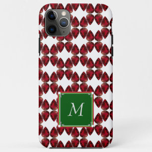 Coque iphone Rouge Ruby Gemstone Initial Monogramm