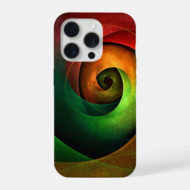 Coque iPhone Rouge Vert Floral Moderne Art Abstrait Motif #21 (Verso)