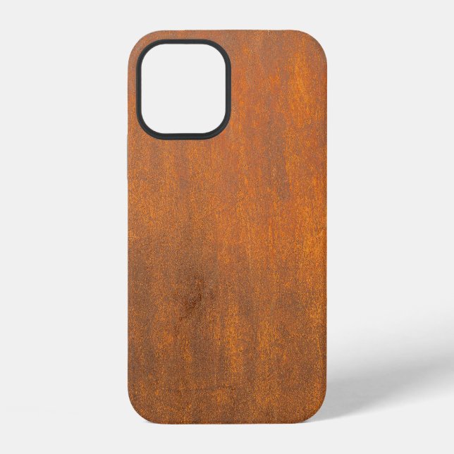 Coque iPhone Rouille noire, texture métallique gros plan. (Verso)