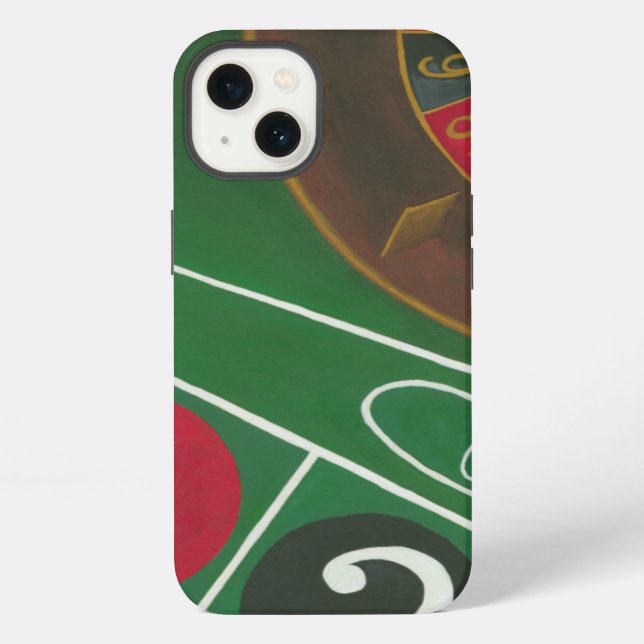 Coque iPhone Roulette Table avec puces et roue (Verso)
