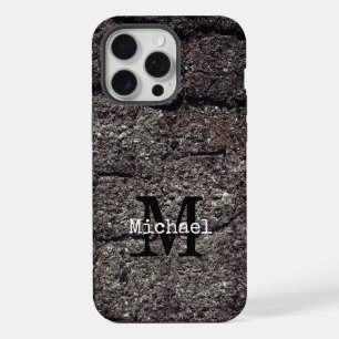 Coque iPhone 15 Pro Max Route en asphalte fissurée lignes grises Monogramm