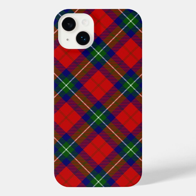 Coque iPhone Routhven tartan rouge vert bleu plaid (Verso)