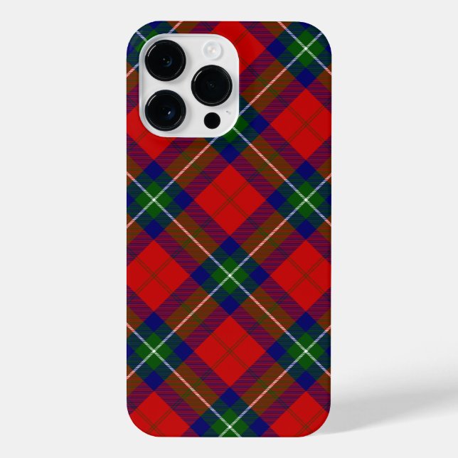 Coque iPhone Routhven tartan rouge vert bleu plaid (Verso)