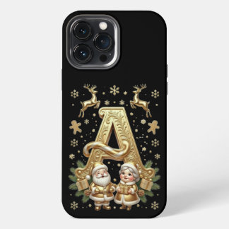 Etui iPhone 13 Pro Max Royal Gold Letter A Luxury Black iPhone 13 Pro Max