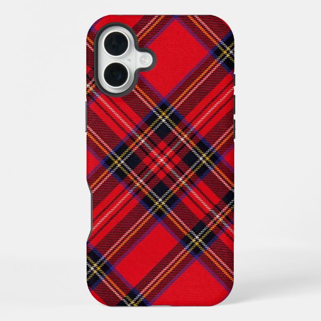 Coque iPhone Royal Stewart tartan rouge noir plaid (Verso)