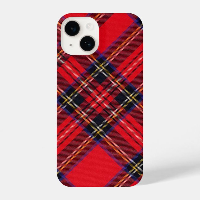 Coque iPhone Royal Stewart tartan rouge noir plaid (Verso)