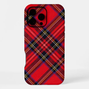 Coque iPhone 16 Pro Max Royal Stewart tartan rouge noir plaid