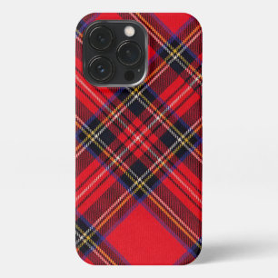 Etui iPhone 13 Pro Royal Stewart tartan rouge noir plaid