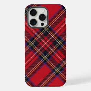 Coque iPhone 15 Pro Max Royal Stewart tartan rouge noir plaid