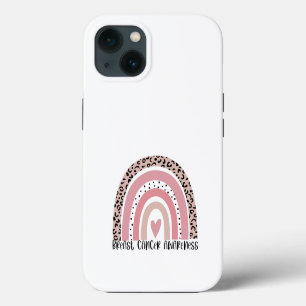 Etui iPhone 13 Ruban arc-en-ciel rose Sensibilisation au cancer d