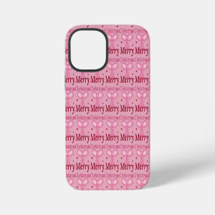 Coque iPhone 12 Mini Ruban Coquette Rose Joyeux Noël