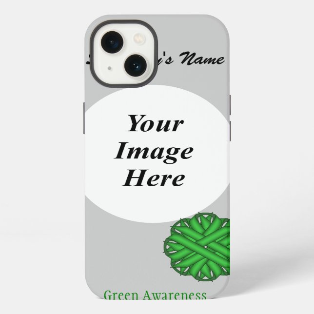 Coque iPhone Ruban de fleurs vertes Tmpl par Kenneth Yoncich (Verso)