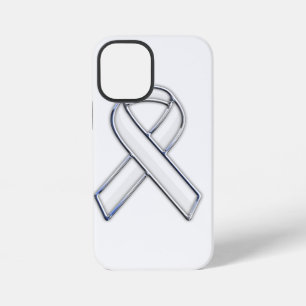 Coque iPhone 12 Mini Ruban de sensibilisation blanc à ceinture imprimée