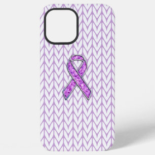 Coque iPhone 12 Pro Max Ruban Rose de Sensibilisation Cristal Style Chrome