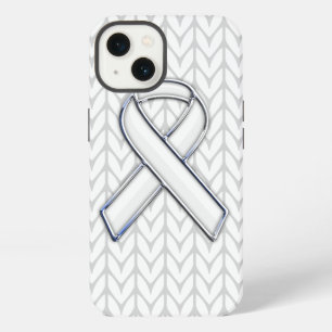 Etui iPhone 13 Ruban tricoté à chevrons blancs Impression de sens