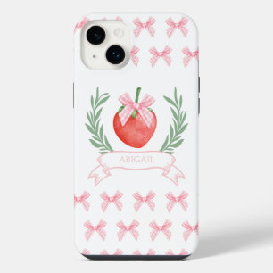 Rubans à carreaux roses fraise Preppy personnalisé