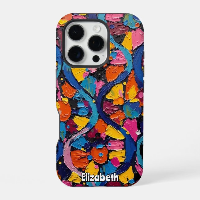 Coque iPhone Rubans Abstraits dynamiques (Verso)