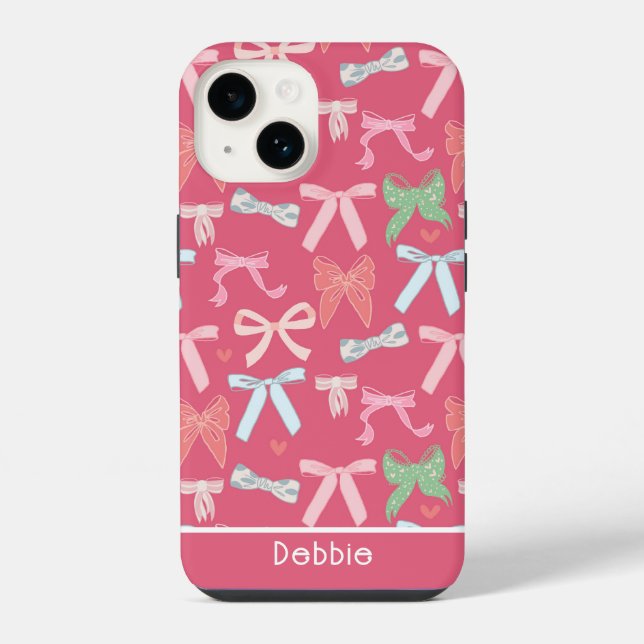 Coque iPhone Rubans Coquette Féminins  (Verso)