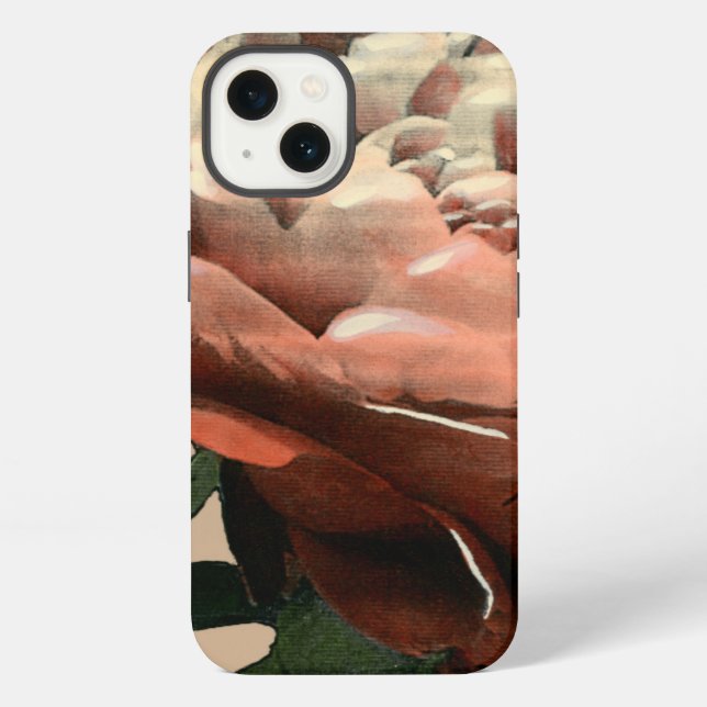 Coque iPhone Ruby Red Rose with White Accents (Verso)