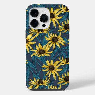Coque Pour Pour iPhone 14 Pro Max Rudbeckie jaune sur fond marine