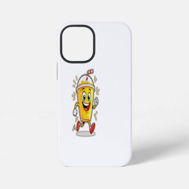 Coque iPhone **Running Juice Cup Cartoon – Fun Street Drink Cha (Verso)