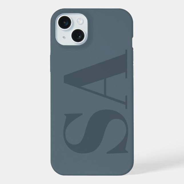 Coque iPhone Rustic Dusty Blue Watercolor Minimal Contemporary (Verso)