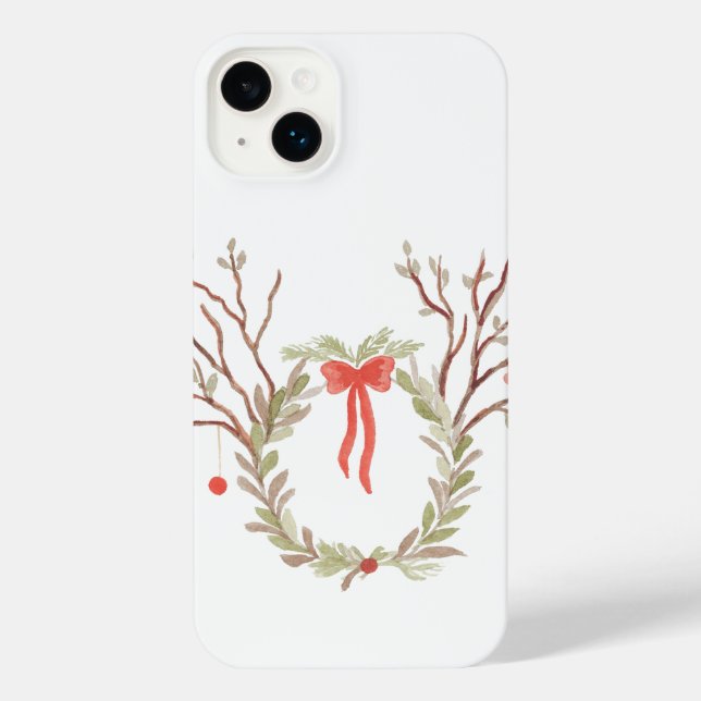 Coque iPhone Rustic Elegant watercolor Xmas phone case (Verso)