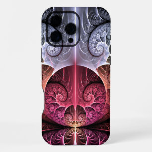 Coque iPhone 16 Pro Max Rythme cardiaque, art fractal surréaliste abstrait