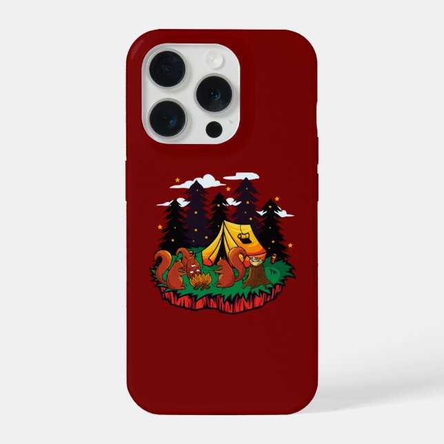 Coque iPhone S’more de plaisir avec cet écureuil de camping (Verso)