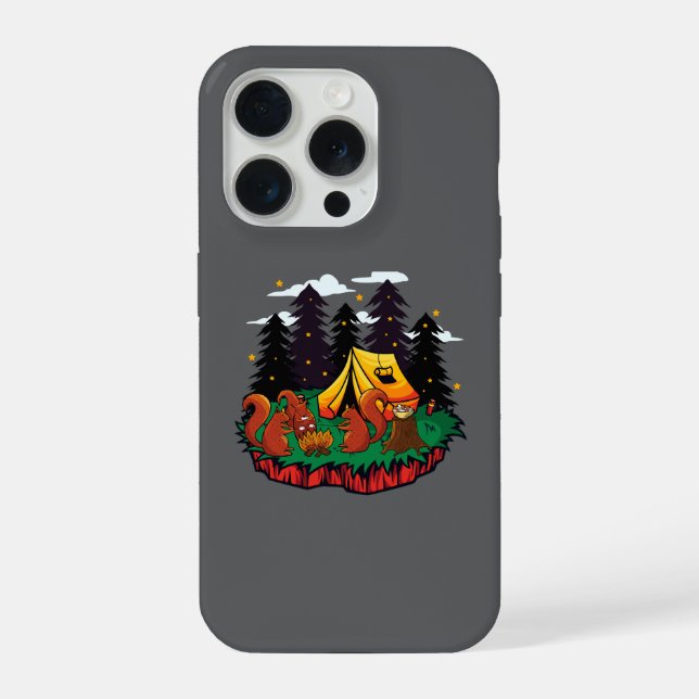 Coque iPhone S’more de plaisir avec cet écureuil de camping (Verso)