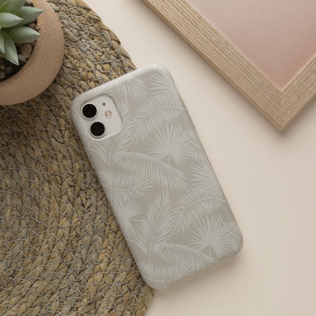 Coque iPhone Sable Beige Tropical Botanique Palm Feuille Motif (Créateur téléchargé)