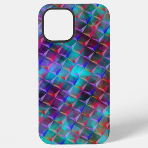 Coque iPhone 12 Pro Max Sac à main teinté de lilas bleuté et triangles 3D