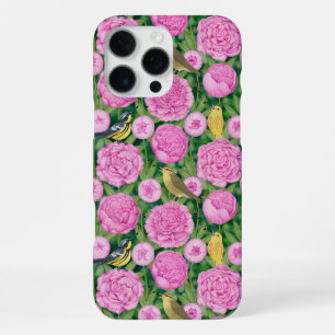 Coque iPhone 16 Pro Max sac fourre-tout des blaireaux et des pivoines