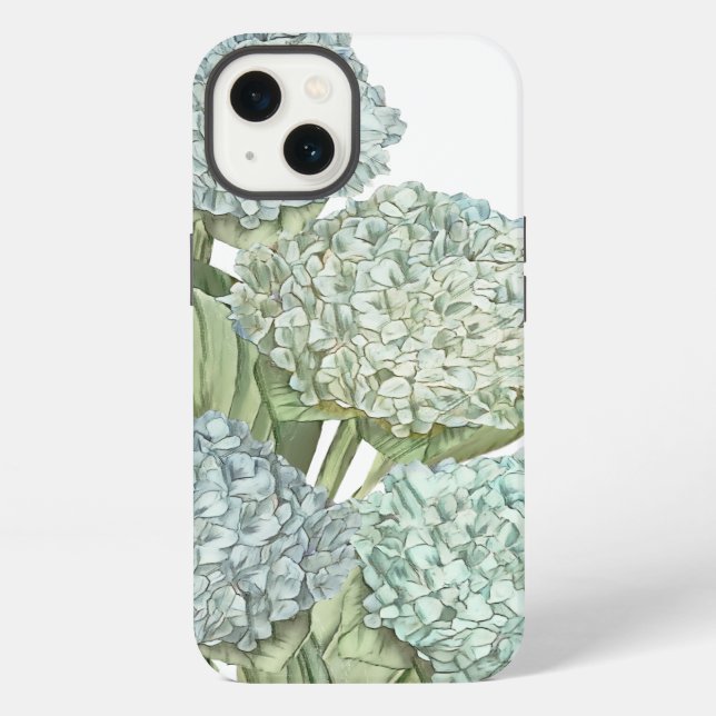 Coque iPhone Sacoche de portefeuille Blue Hydrangea iPhone (Verso)