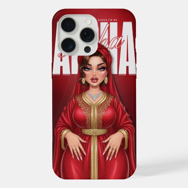 Coque iPhone Sacoche de téléphone Diva Queen marocaine personna (Verso)