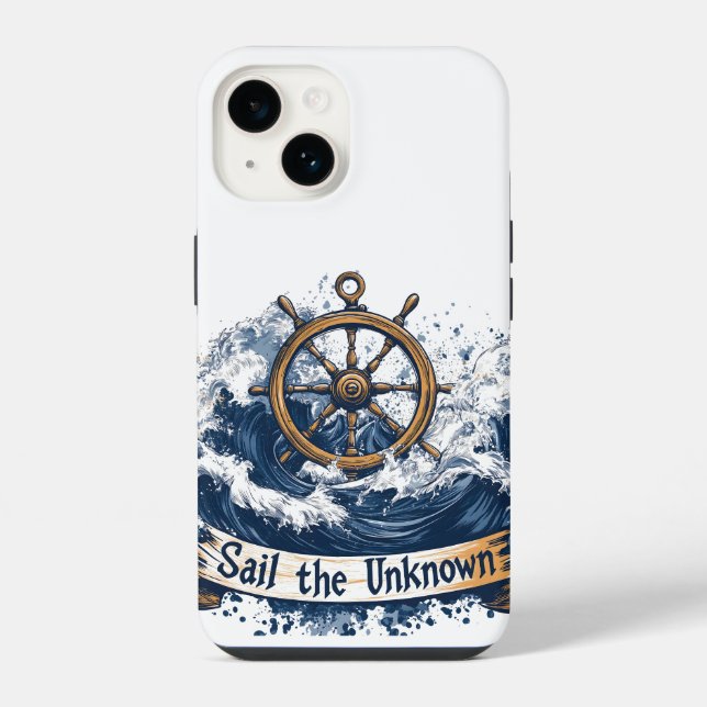 Coque iPhone "Sail the Unknown" - Conception inspirée par le na (Verso)
