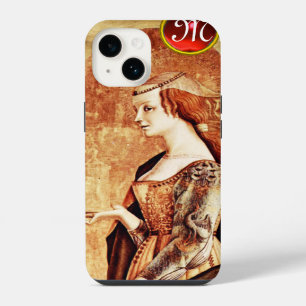 Coque Pour iPhone 14 SAINT MARY MAGDALENE Parchemin Ruby Gem Monogramme