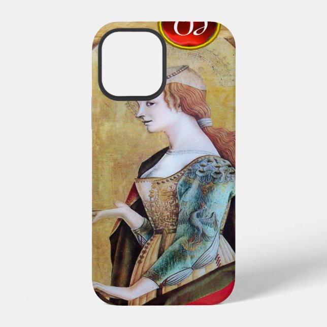 Coque iPhone SAINT MARY MAGDALENE Parchemin Ruby Gem Monogramme (Verso)