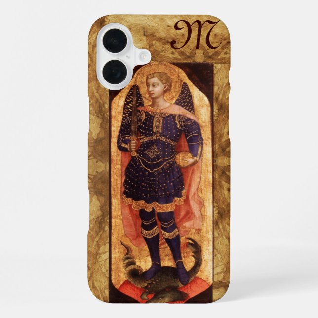 Coque iPhone SAINT MICHAEL ARCHANGE monogramme (Verso)