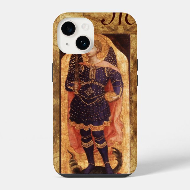 Coque iPhone SAINT MICHAEL ARCHANGEL AVEC monogramme DRAGON (Verso)
