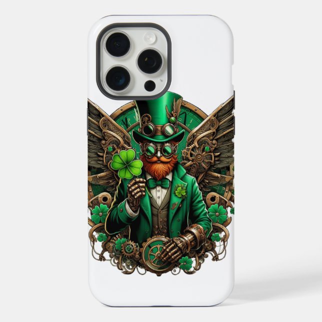 Coque iPhone Saint Patrick's Day trèfle à vapeur (Verso)