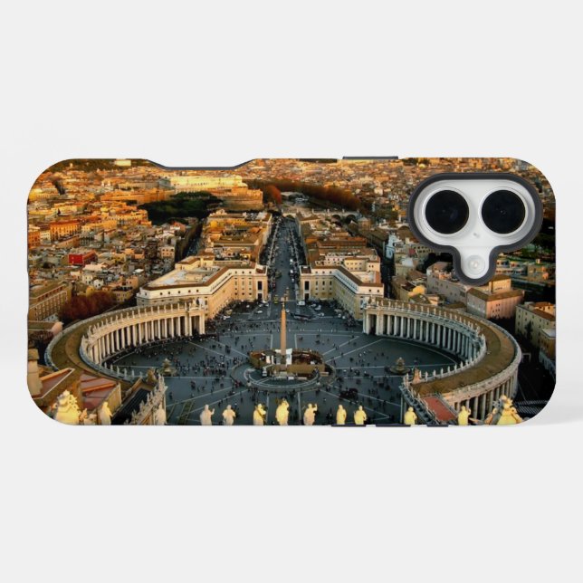 Coque iPhone Saint Pierre du Vatican Carré (Verso Horizontal)
