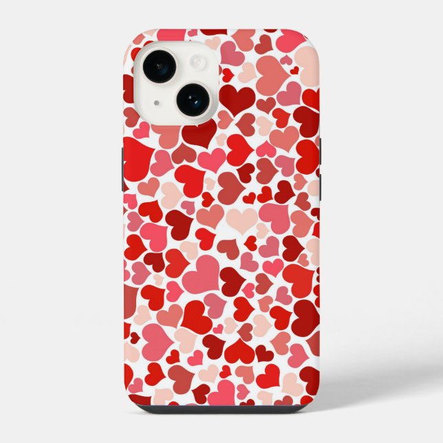 Coque iPhone Saint-Valentin Amour Cœurs Rouges (Verso)
