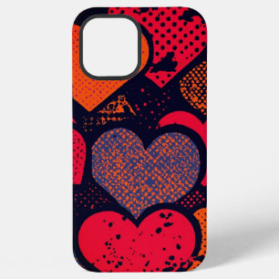 Coque iPhone 12 Pro Max Saint-Valentin Cœur Motif – Rétro Pop Art